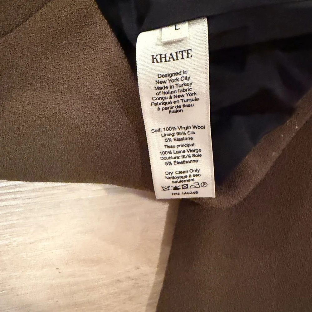 Khaite Off-Shoulder  Octavia Long Sleeve Brown Bodycon Dress - Picture 4 of 5